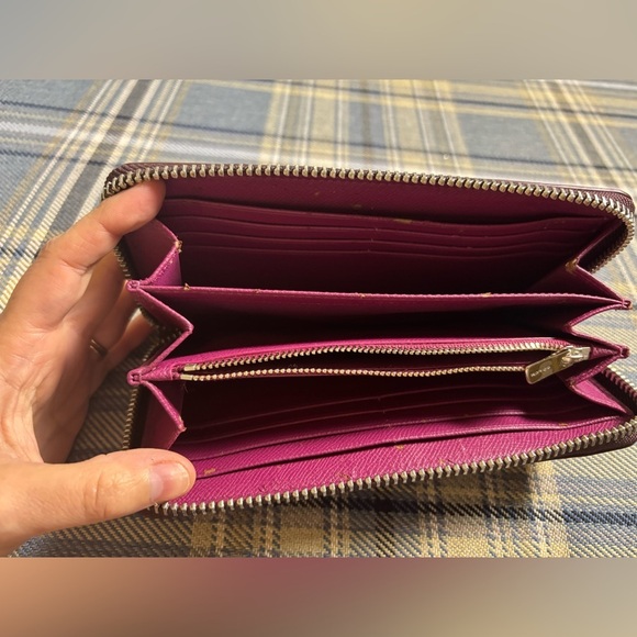 Coach Floral Zip Around Accordion Wallet with Credit Card Pocket Slip - Picture 6 of 7